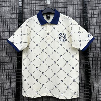 Áo Polo New Era Monogram NY Xanh Trắng *13883939*