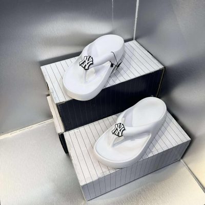 Dép MLB Chunky Bouncer Flops NY White *3ALPFBF33-50WHS *