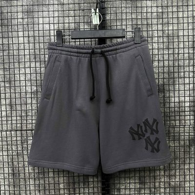 Quần Short New Era New York Yankees Xám Triple Logo Phồng Đen *14422490*