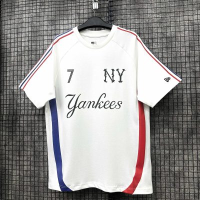 Áo Thun New Era New York Yankees Trắng Viền Đỏ Xanh *13255647*