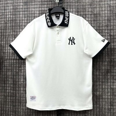 Áo Polo New Era New York Yankees Trắng Cổ Đen Chữ *12221412*