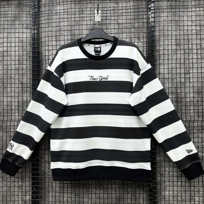 Áo Sweater New Era New York Yankees Đen Sọc Trắng *13665895*