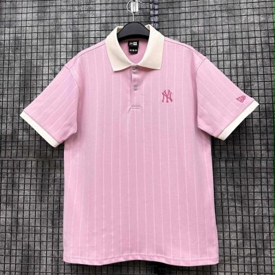 Áo Polo New Era New York Yankees Hồng Sọc Be *15444792*