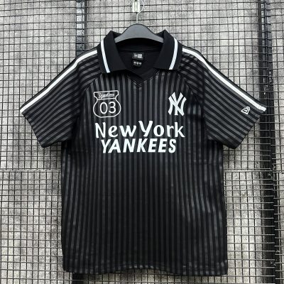 Áo Polo New Era New York Yankees Đen Sọc Trắng 03 *17888546*
