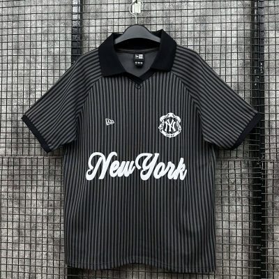 Áo Polo New Era New York Yankees Trắng Đen Sọc *15544483*