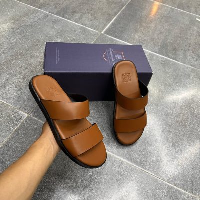 Dép Da Quai Ngang Francis Martini Nâu *23766BR*