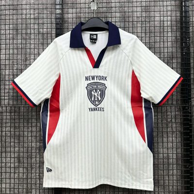 Áo Polo Jersey New Era New York Yankees Trắng Logo Khiên Ngực 7 *15544490*