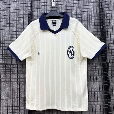 Áo Polo Jersey New Era New York Yankees Xanh Be Sọc Cổ Xanh *12244475*
