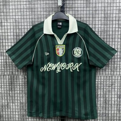 Áo Polo New Era New York Yankees Xanh Rêu Sọc Chìm Cờ Ý *15544482*