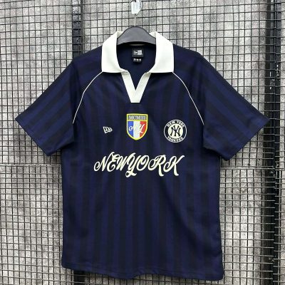 Áo Polo Jersey New Era New York Yankees Xanh Navi Sọc Đen  *17778451*