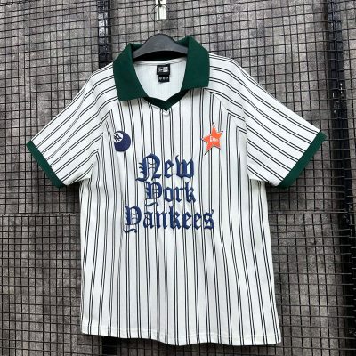 Áo Polo Jersey New Era New York Yankees Trắng Sọc Xanh 8 *14325899*