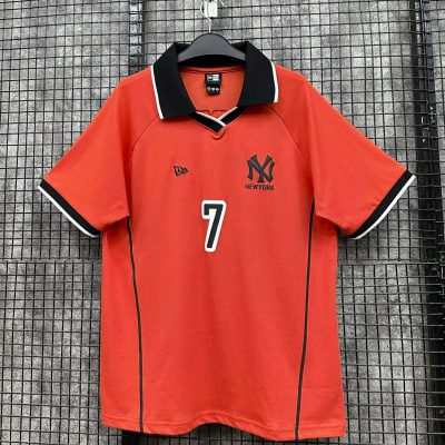 Áo Thun New Era New York Yankees Cam Cổ Đen *13782555*