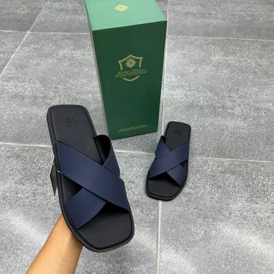 Dép Bodega Delima Slide Darrel Premier Cross Strap Togo Navy *BDG – 59989BLN*