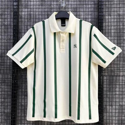 Áo Polo Jersey New Era New York Yankees Be Sọc Xanh Rêu *13782553*